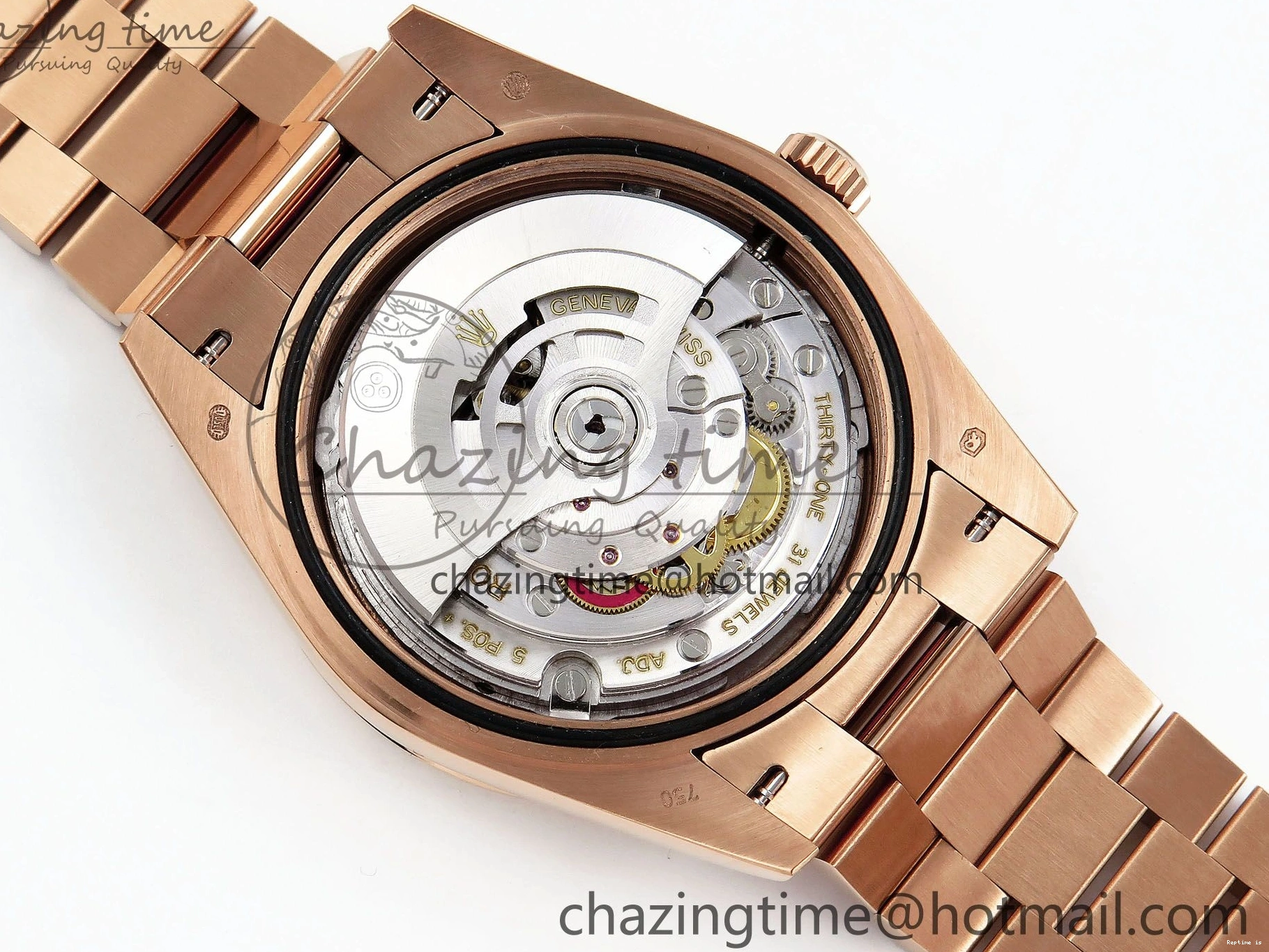 0109 OnTrend DayDate 40 RG JDF 904L Steel Silver Stick Dial on President Bracelet VR3255 V3 (Gain Weight) 1360